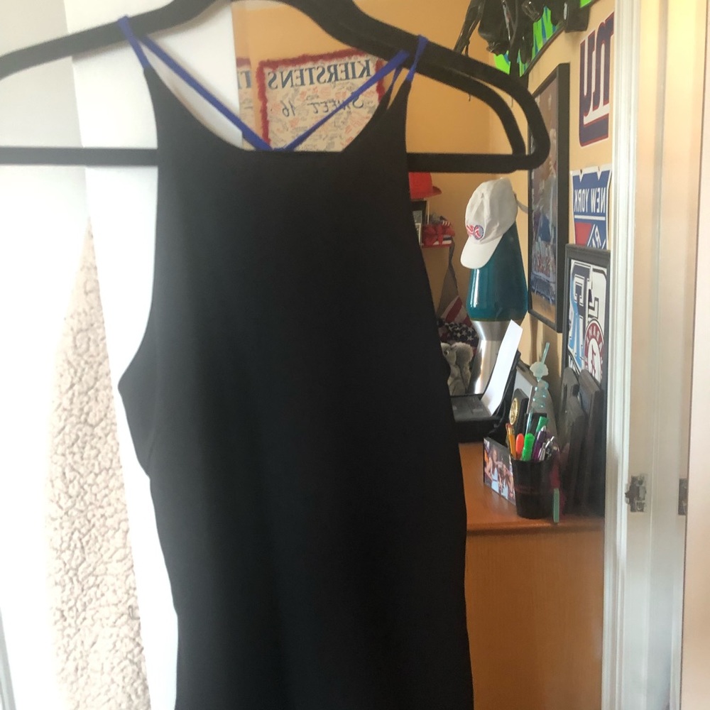 Black and blue straps back tank top. Brand new